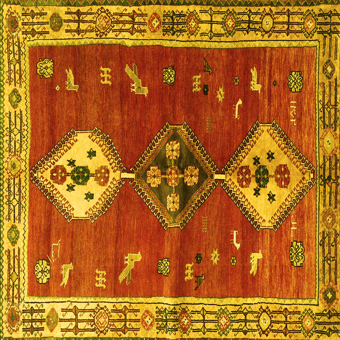 Square Persian Yellow Traditional Rug, tr3963yw