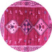 Round Persian Pink Traditional Rug, tr3963pnk