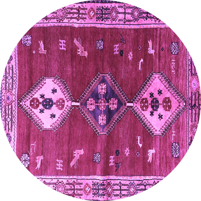 Round Persian Purple Traditional Rug, tr3963pur