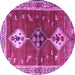 Round Persian Purple Traditional Rug, tr3963pur