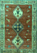 Machine Washable Persian Turquoise Traditional Area Rugs, wshtr3963turq