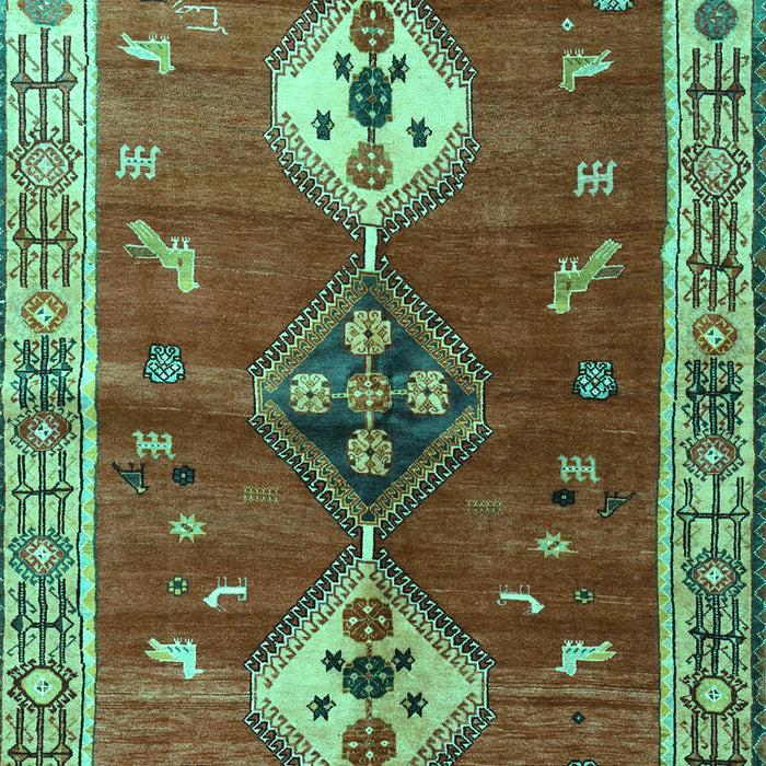 Machine Washable Persian Turquoise Traditional Area Rugs, wshtr3963turq