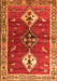 Serging Thickness of Machine Washable Persian Orange Traditional Area Rugs, wshtr3963org