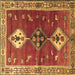 Square Persian Brown Traditional Rug, tr3963brn