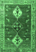 Machine Washable Persian Emerald Green Traditional Area Rugs, wshtr3963emgrn