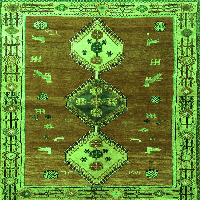 Serging Thickness of Persian Green Traditional Rug, tr3963grn