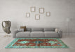 Machine Washable Persian Light Blue Traditional Rug in a Living Room, wshtr3963lblu