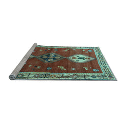 Sideview of Machine Washable Persian Light Blue Traditional Rug, wshtr3963lblu