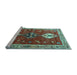 Sideview of Machine Washable Persian Light Blue Traditional Rug, wshtr3963lblu