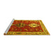 Sideview of Machine Washable Persian Yellow Traditional Rug, wshtr3963yw