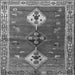 Round Machine Washable Persian Gray Traditional Rug, wshtr3963gry