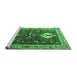 Sideview of Machine Washable Persian Emerald Green Traditional Area Rugs, wshtr3963emgrn