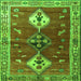 Round Machine Washable Persian Green Traditional Area Rugs, wshtr3963grn