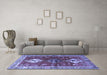 Machine Washable Persian Blue Traditional Rug in a Living Room, wshtr3963blu