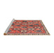 Sideview of Machine Washable Traditional Brown Red Rug, wshtr3964