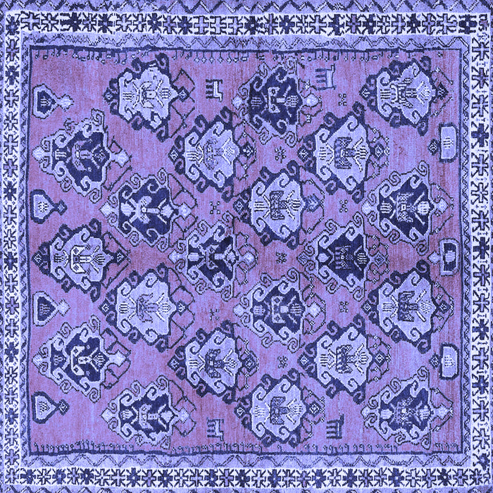 Square Machine Washable Persian Blue Traditional Rug, wshtr3964blu