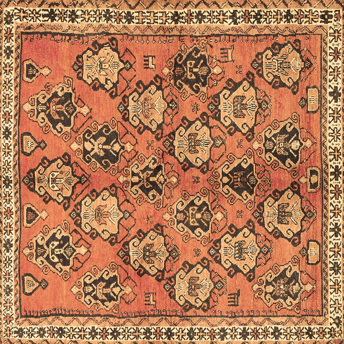 Square Persian Brown Traditional Rug, tr3964brn