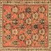 Square Persian Brown Traditional Rug, tr3964brn
