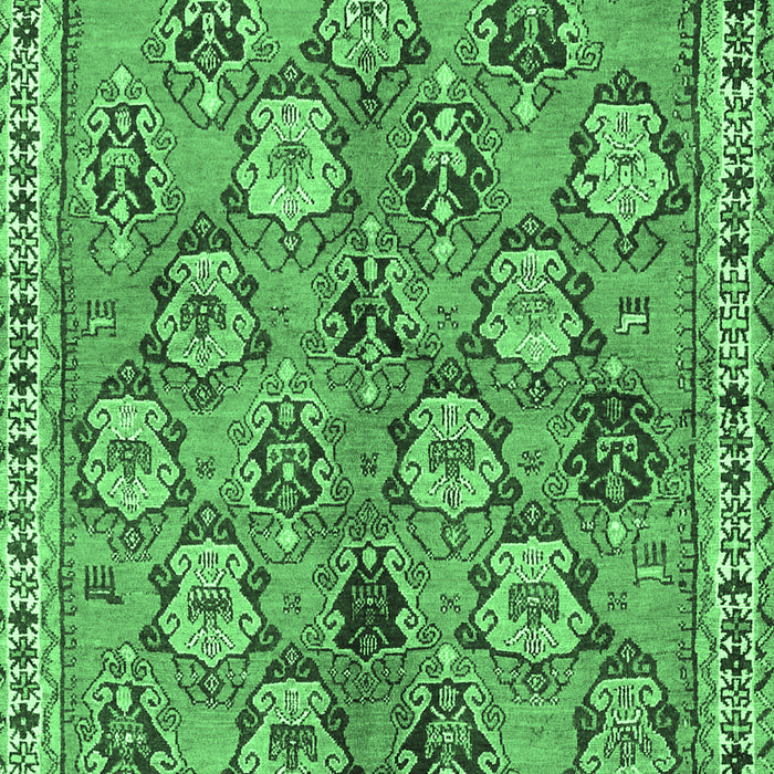 Machine Washable Persian Emerald Green Traditional Area Rugs, wshtr3964emgrn