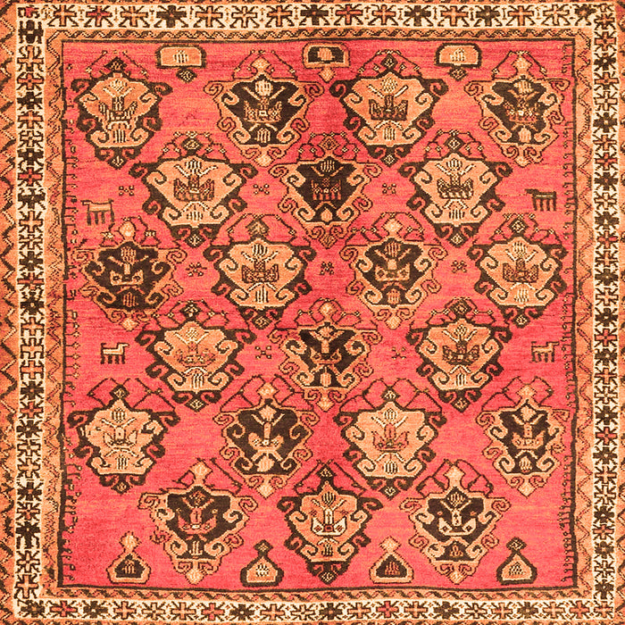 Serging Thickness of Persian Orange Traditional Rug, tr3964org