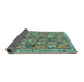 Sideview of Persian Turquoise Traditional Rug, tr3964turq