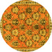 Round Persian Yellow Traditional Rug, tr3964yw