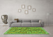 Machine Washable Persian Green Traditional Area Rugs in a Living Room,, wshtr3964grn