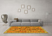 Machine Washable Persian Yellow Traditional Rug in a Living Room, wshtr3964yw