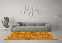 Machine Washable Persian Yellow Traditional Rug, wshtr3964yw