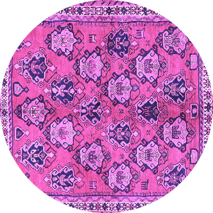 Round Persian Purple Traditional Rug, tr3964pur