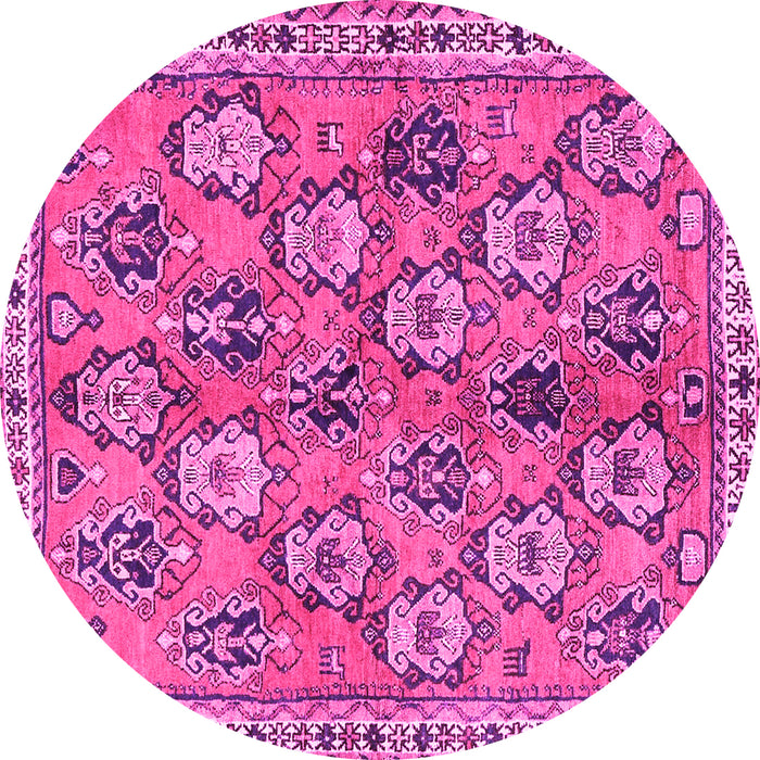 Round Persian Pink Traditional Rug, tr3964pnk