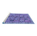 Sideview of Machine Washable Persian Blue Traditional Rug, wshtr3964blu