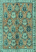 Machine Washable Persian Turquoise Traditional Area Rugs, wshtr3964turq