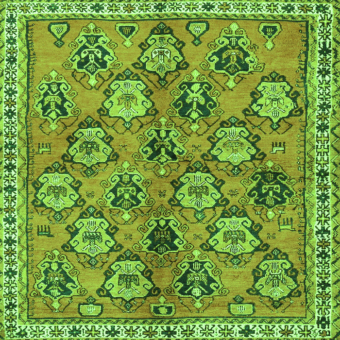 Serging Thickness of Persian Green Traditional Rug, tr3964grn