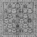 Round Machine Washable Persian Gray Traditional Rug, wshtr3964gry