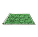 Sideview of Machine Washable Persian Emerald Green Traditional Area Rugs, wshtr3964emgrn