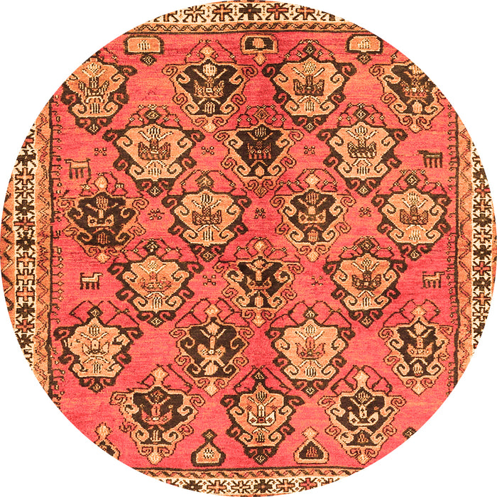 Machine Washable Persian Orange Traditional Area Rugs, wshtr3964org
