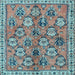 Square Machine Washable Persian Light Blue Traditional Rug, wshtr3964lblu