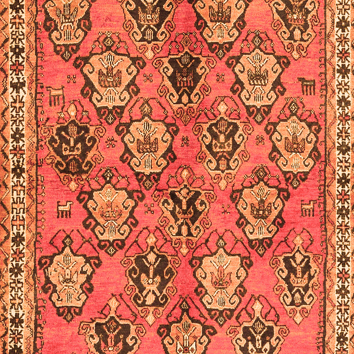 Serging Thickness of Machine Washable Persian Orange Traditional Area Rugs, wshtr3964org