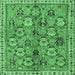 Square Persian Emerald Green Traditional Rug, tr3964emgrn