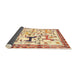 Sideview of Traditional Sun Yellow Animal Rug, tr3965