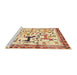 Sideview of Machine Washable Traditional Sun Yellow Rug, wshtr3965