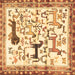 Square Machine Washable Animal Brown Traditional Rug, wshtr3965brn