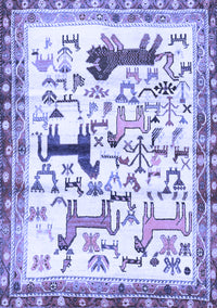 Animal Blue Traditional Rug, tr3965blu