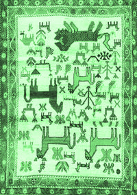 Animal Emerald Green Traditional Rug, tr3965emgrn