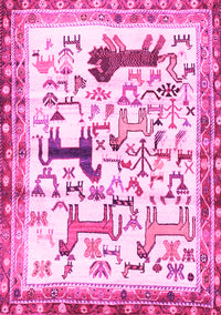 Animal Pink Traditional Rug, tr3965pnk