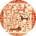 Square Animal Orange Traditional Rug, tr3965org