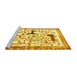 Sideview of Machine Washable Animal Yellow Traditional Rug, wshtr3965yw