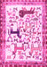 Machine Washable Animal Pink Traditional Rug, wshtr3965pnk