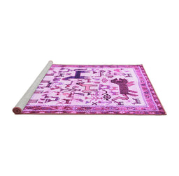 Sideview of Machine Washable Animal Purple Traditional Area Rugs, wshtr3965pur